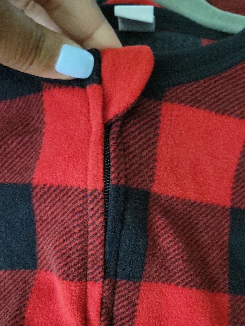 Old Navy Red and Black Buffalo Plaid Footed One-Piece Pajamas